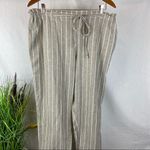 Beach Lunch Lounge Linen Blend Giavanna Sailing Tan & White Pants XS Photo 4