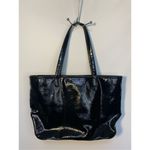 Nine & Co. Embossed Roses Dual Handle Strap Shoulder Bag Black Photo 4