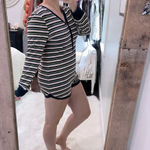 None Striped velvet onesie romper lounge size extra large Photo 1