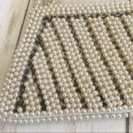 White Faux Pearl Bridal Bag Vintage Silver Photo 1