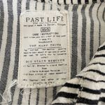 Past Life The Collective Striped Open Front Button Down Shirt Black/White (XS/S) Black Photo 5