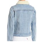 Rebecca Minkoff Light Blue Faux Fur Collar Clark Studded Denim Jacket Size XS Photo 1