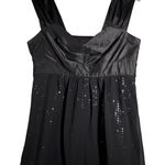 EXPRESS Satin Tank Top Sleeveless Party Cocktail Blouse Sequin Black Size 10 Photo 0