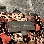 Sunday in Brooklyn Blouse Top Womens Medium Multicolor Snakeskin Print Pleated Photo 4