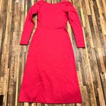 Leith  Womens Dress Pink‎ Size Small Midi Slit Long Sleeve Scoop Knit Long Sleeve Photo 5