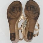 Andiamo Gold Leaf Rhinestone Sparkle Kitten Heeled Wedge Sandals Shoes 8.5 8 1/2 Photo 2