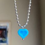 Handmade quality Czech glass bead fairy y2k cyber vintage retro style ball chain necklace💙🩵💙 Photo 0