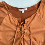 Patrons of Peace Brown Faux Suede Short Sleeve Dress XS Photo 6