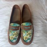 G.H. Bass & Co. Weejuns Tropic Floral Suede Leather Loafers Size 11 Brown Photo 2