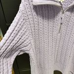 Aerie  Lilac Cable Knit Half-Zip Sweater Photo 2