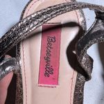 Betsey Johnson Betseyville Silver Metallic Embellished Faux Leather Sandals Sz 5 Photo 4