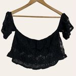 Tobi Black Lace Off The Shoulder Crop Top Size Medium Photo 6