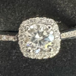 ring size 7 925 sterling silver halo cushion cut new moissanite Photo 0