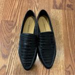 Lucky Brand  Women Black Alligator Embossed Textured Leather Loafers Flats Sz 8 Photo 1