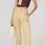 ALC Frank A.L.C Dune Women's Khaki/Tan Belted Straight Pants Size 2 Photo 0