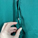 J.Crew  Green Drapey Satin‎ Button Up Top Photo 3