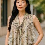 LOVE HAIGHT Layered Tiered Browns Sleeveless Silky Blouse ~ Women's Size SMALL Brown Photo 0