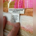 Rebecca Malone Ladies Plus Size 2X  3/4 Length Rolled Sleeve Blouse Polo Pockets Photo 2