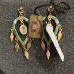 Juicy Couture  Pam Gela Blue Dreamcatcher Gold Dangling Charm Earrings Photo 2