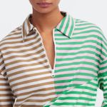 Kule The Beck Zip Neck Top Sweatshirt in Green Multi, Size S New w/Tag $168 Photo 8