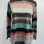 Adora Boutique Cottagecore Jewel Tone Striped Lightweight Hoodie Women’s Medium Photo 0