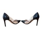 BCBGeneration Black Leather Lania Pointed Clear Stiletto Heels Size 8.5 Photo 8