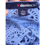 Denim 24/7 Crochet Floral Lace Knit Pullover Top Blue Size undefined Photo 2