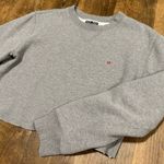Vtg Y2K Polo Ralph Lauren Cropped Pullover Crewneck Sz Medium Grey Flag Photo 5