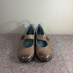 Ecco Leather Mary Jane Flats Womens Sz 42 Brown Leather Buckle Boho Peasant EUC Photo 1