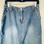 Bill Blass Vintage Y2K 2000's Denim Maxi Skirt Front Slit 6 Petite Photo 1