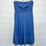 J.Crew Strapless Chiffon Juliet Dress Blue Size 8, SHEEL 100%Silk Photo 2