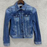 Armani Exchange A/X Cropped Denim Jean Jacket Womens XS Blue Boho Chic Capsule Photo 0