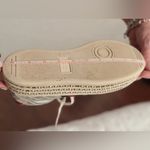 Silver leather sneakers with stripes/bees & crystal embellishments accents Sz 9 Photo 8