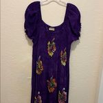 Vintage Tropical Purple Floral Women's Dress Hawaiian Size M Photo 5