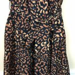 Nine West Women’s Cheetah Print Puff Sleeve Button-Up Belted Shirt Dress Photo 4