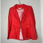 Veronica Beard  Melon Red Linen Blend Sedgwick Dicky Jacket Blazer Size 2 Photo 3
