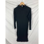 Anthropologie Saturday Sunday Cowl Neck Ribbed Ruched Side tie Dress Large Photo 2