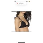 Free People Intimately Boho Mila Bralette Lace Tie Straps Black Size Large NWT Photo 3