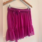 Banana Republic  Flounce Hem Mini Skirt in Dark Magenta Sz S Photo 3