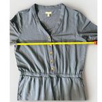 Garnet Hill  Traverse Knit Jumpsuit M Blue Comfy Casual  Coastal Lounge Boho Photo 8
