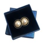 Simulated Pearl Gold Tone Clip On Earrings Elegant Luxury Demure Preppy NEW White Photo 1