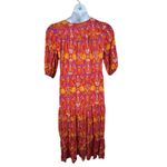 Abel the label  Floral Prairie Boho Maxi Dress Orange Pink Size Small Photo 6