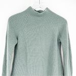 Vince  Shaker Rib Mock‎ Neck Wool Blend Sweater S Green Photo 3