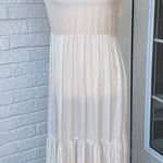 Generation Love Women's Ivory Tiered Midi Dress Ruched Ruffle Sleeves Size M Photo 0