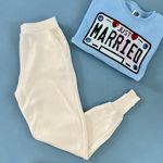 ZARA NWT  Premium Soft Knit High Waist Cream Joggers Photo 1