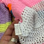 Neon Crocheted Cropped Sweater Pink Photo 3