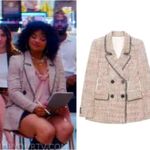 ZARA  Double Breasted Textured Tweed Weave Jacket PINK/BLACKSize XS NEW Photo 2