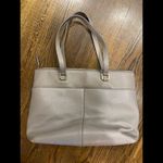 Nordstrom Lexa Pebbled Leather Tote Bag in Grey Taupe with Gold Hardware EUC Photo 2