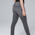 White House | Black Market WHBM Classic Rise Skinny Ankle Faux Leather trim jeans in dark gray sz 2 EUC Photo 5