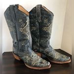 Circle G  By Corral Women's Black Crackle / Bone Embroidery Boots Size 9 Photo 4